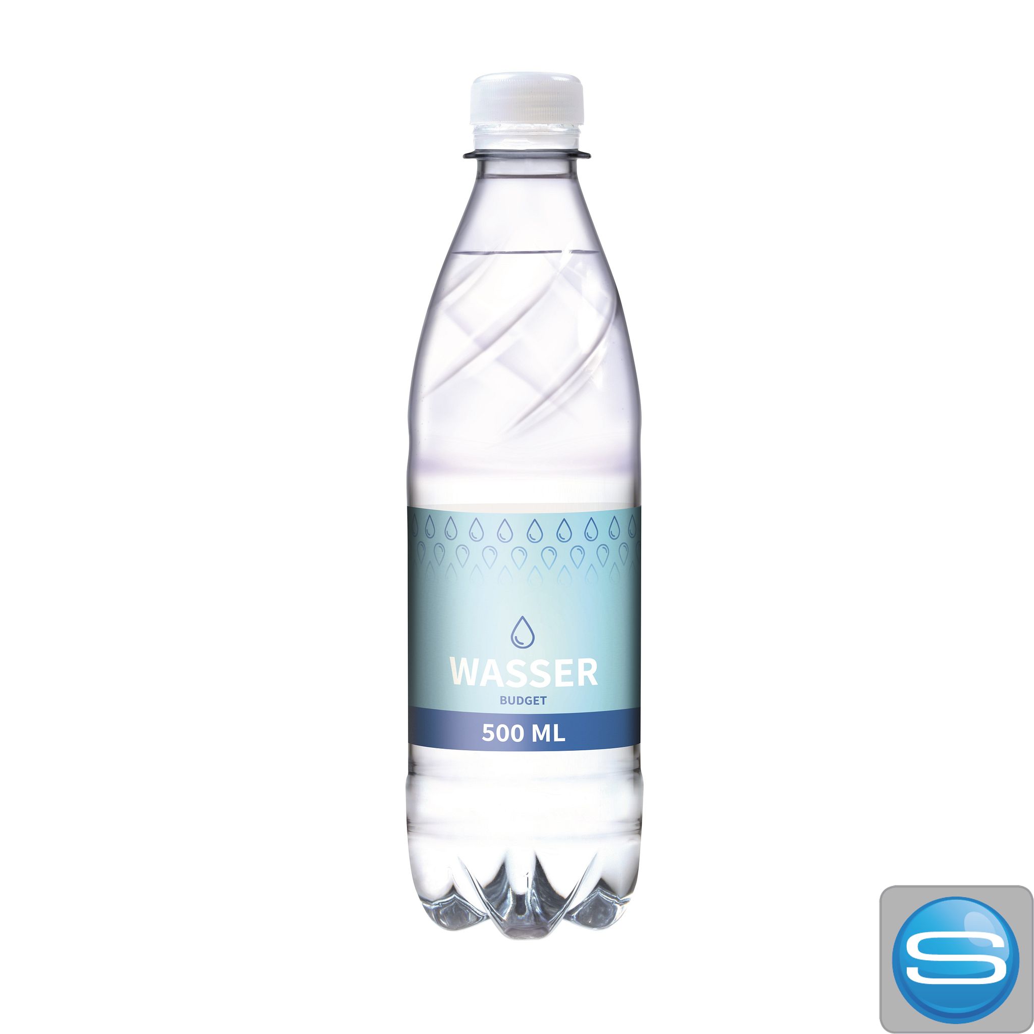 Tafelwasser 500 ml PET Budgetflasche – Werbeartikel mit individuellem Etikett