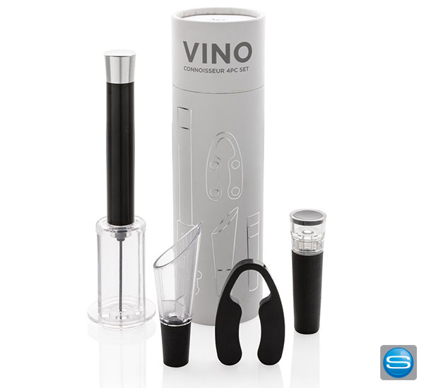 Vino Connoisseur Weinset 4-tlg. mit eigenem Logo