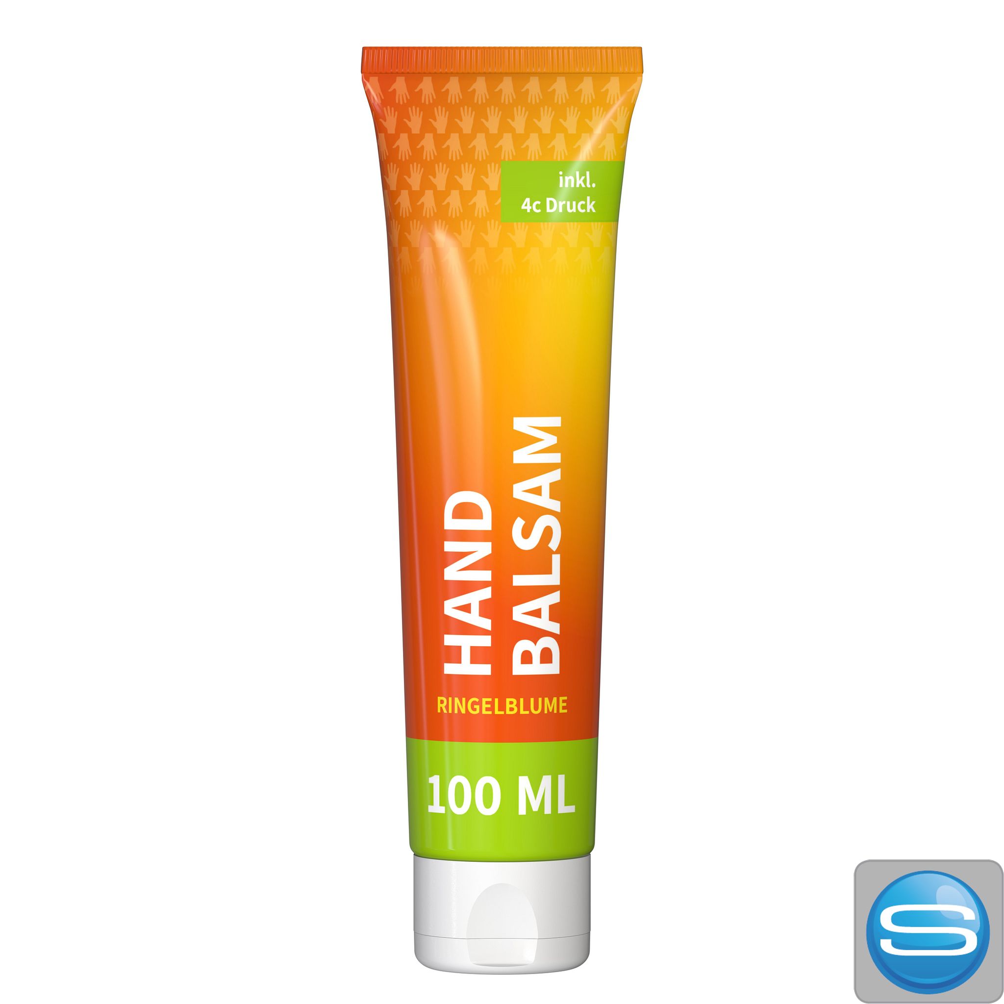 Handbalsam Ringelblume Tube als Werbeartikel mit vollfächigem 4c-Druck