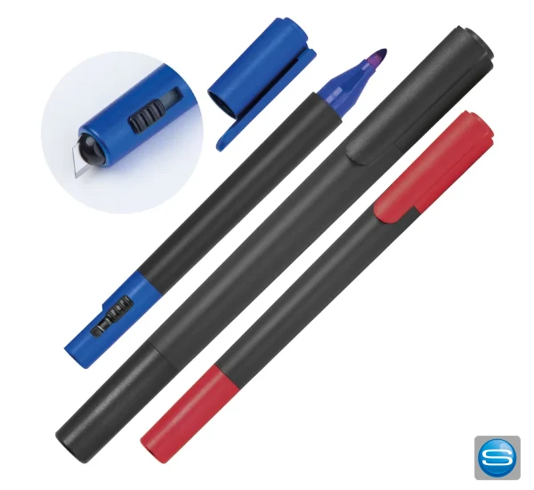 2in1 Cutter mit Filzstift als Werbegeschenk personalisierbar