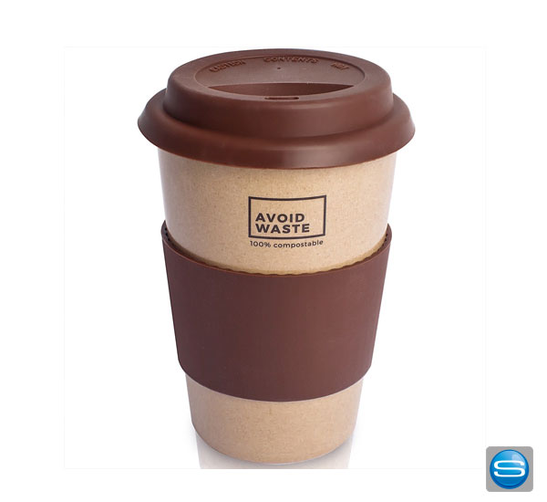 Bambusbecher-braun-mit-logo Stylische Becher aus Reishülsen mit Logo bedrucken