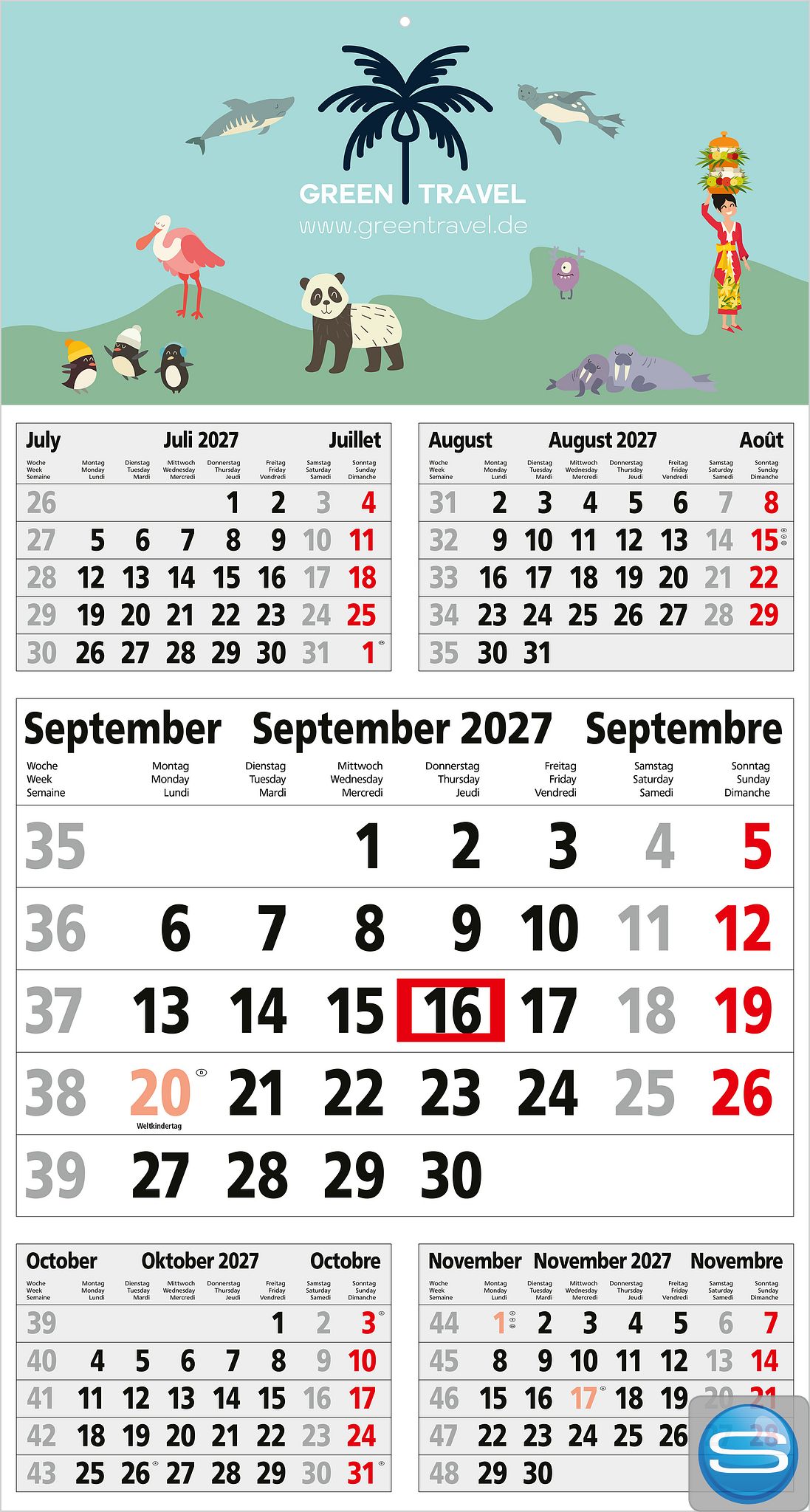Express Monatskalender mit individuellem Logodruck