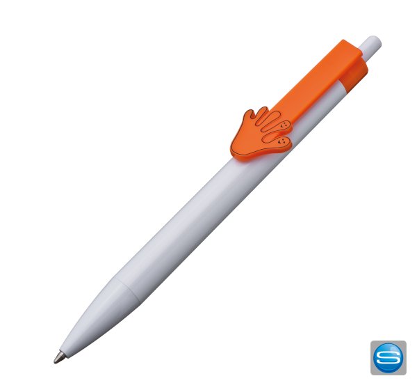 Kunststoffkugelschreiber mit Handclip bedrucken Kunststoffkugelschreiber mit Handclip bedrucken