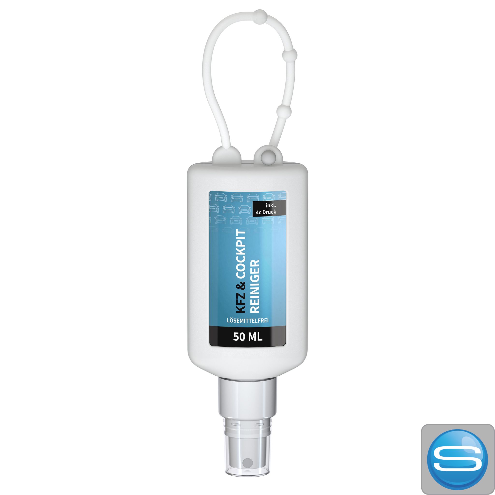 Kfz-Cockpit-Reiniger 50 ml Bumper mit Body Label – nachhaltiger Werbeartikel