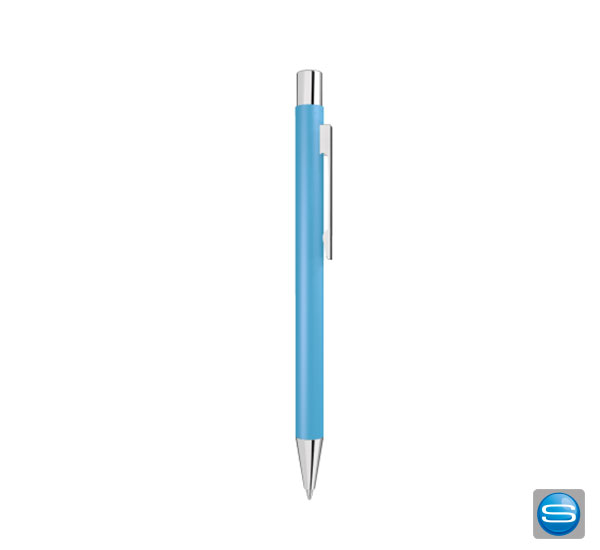 kugelschreiber-mit-silbernem-druckknopf-und-spitze-veredeln UMA Straight Kugelschreiber in vielen bunten Farben