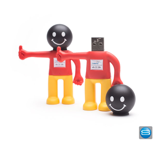 USB Stick Männchen im Deutschlandlook mit Logodruck