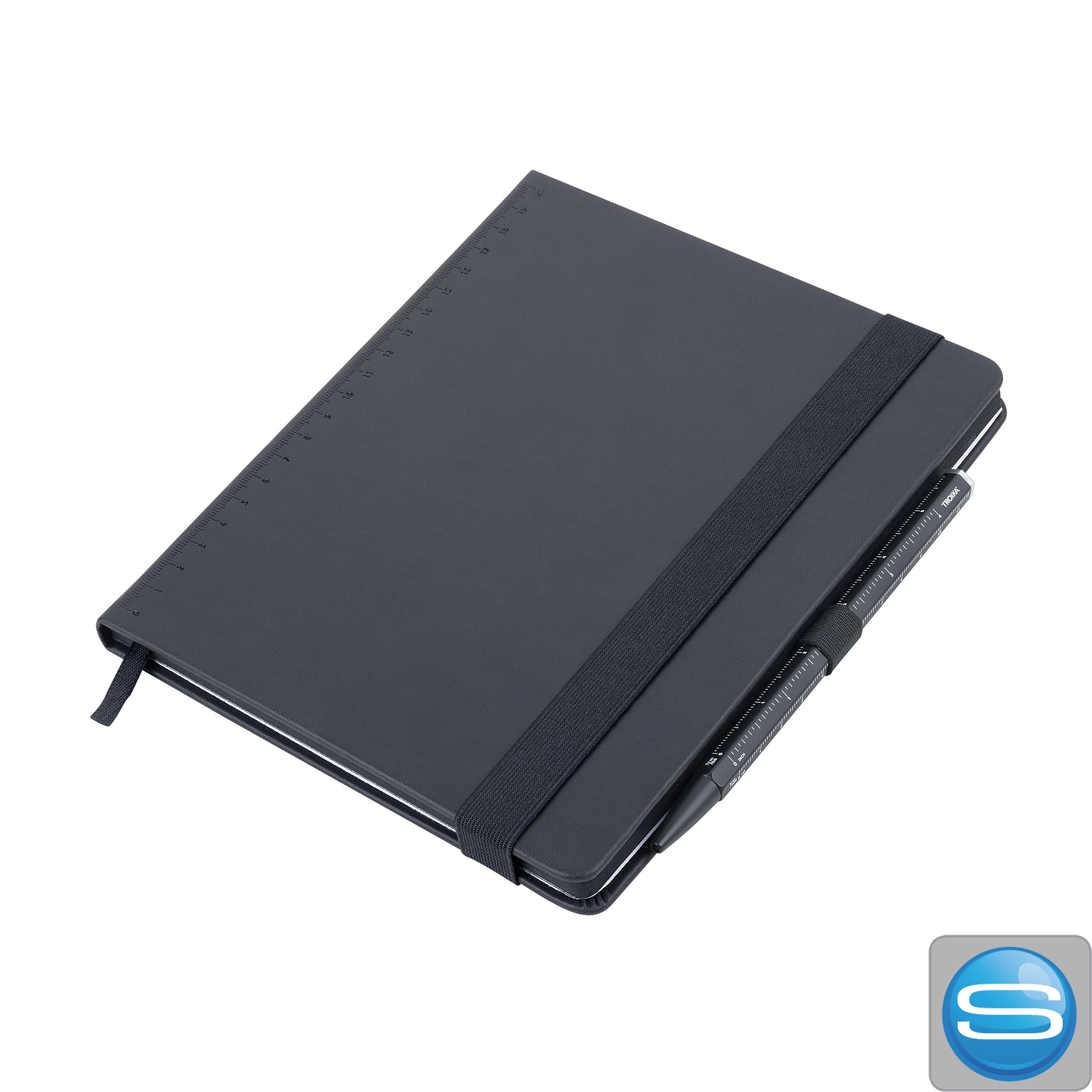 Notizblock BLACK SLIMPAD A5 mit Gravur und Druck für Werbung