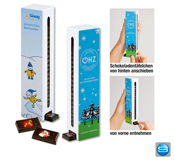 Schokoladenspender Adventskalender als Werbegeschenk