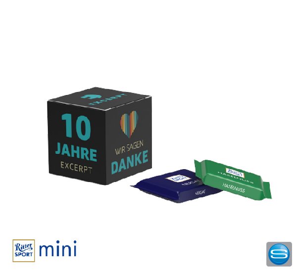 Werbewürfel mit Ritter Sport Minis als Werbegeschenk