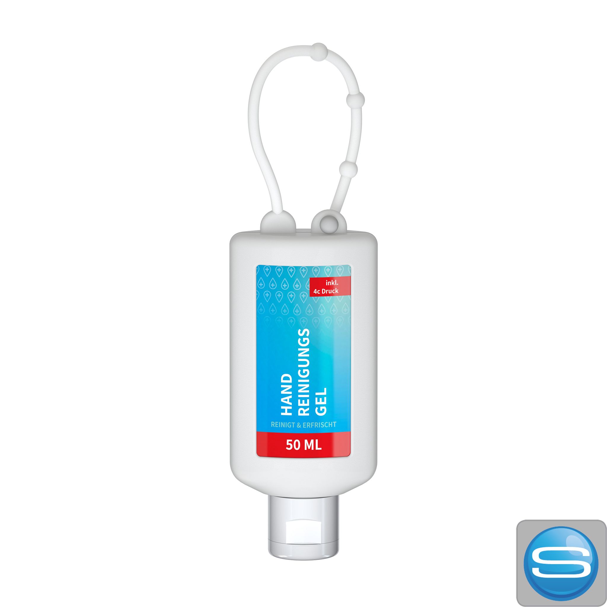 Handreinigungsgel 50 ml Bumper mit Body Label als Werbeartikel