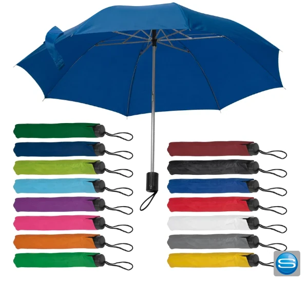 Manueller Teleskop-Taschenschirm aus Polyester mit Logo bedrucken