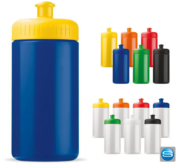 500 ml Trinkflaschen mit individueller Farbkombination mit Logo bedruckt