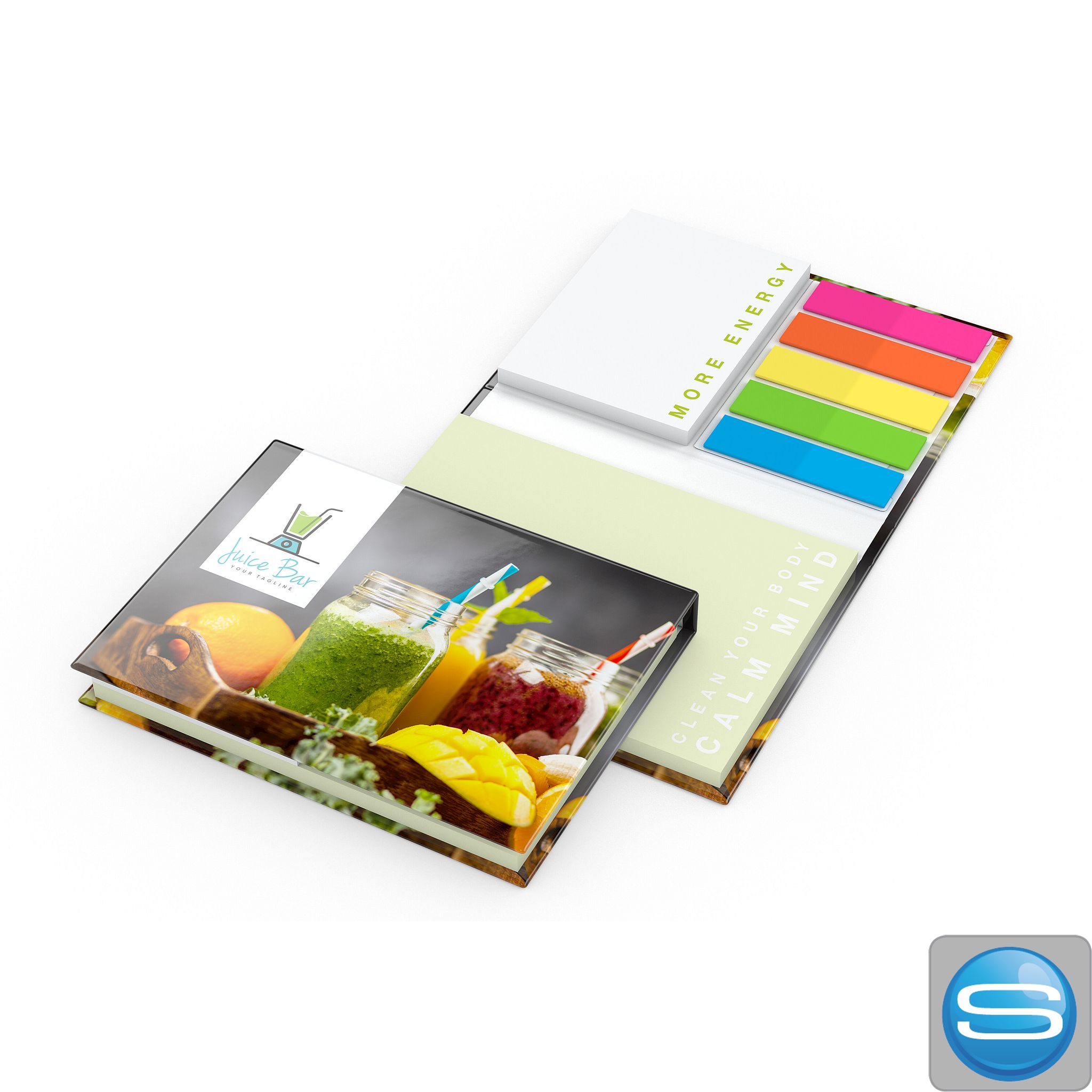 Haftnotiz-Set im Hardcover mit individuellem Logodruck