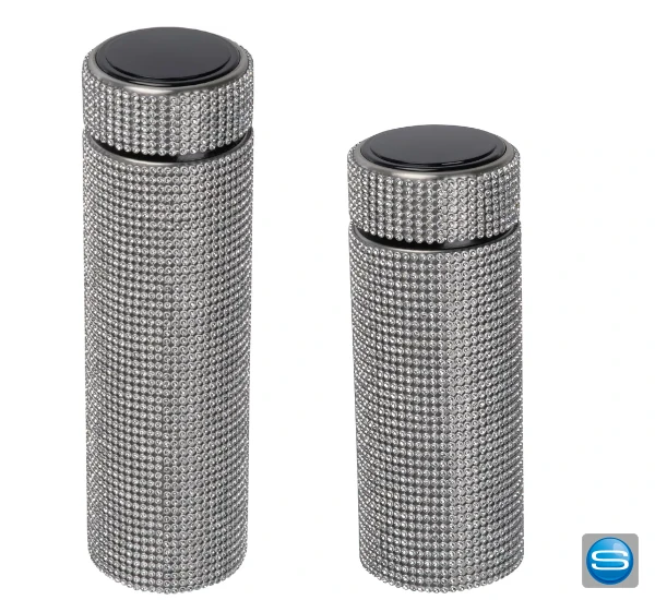 Glitzernde Edelstahl Vakuum-Trinkflasche mit Strass 500 ml mit Gravur