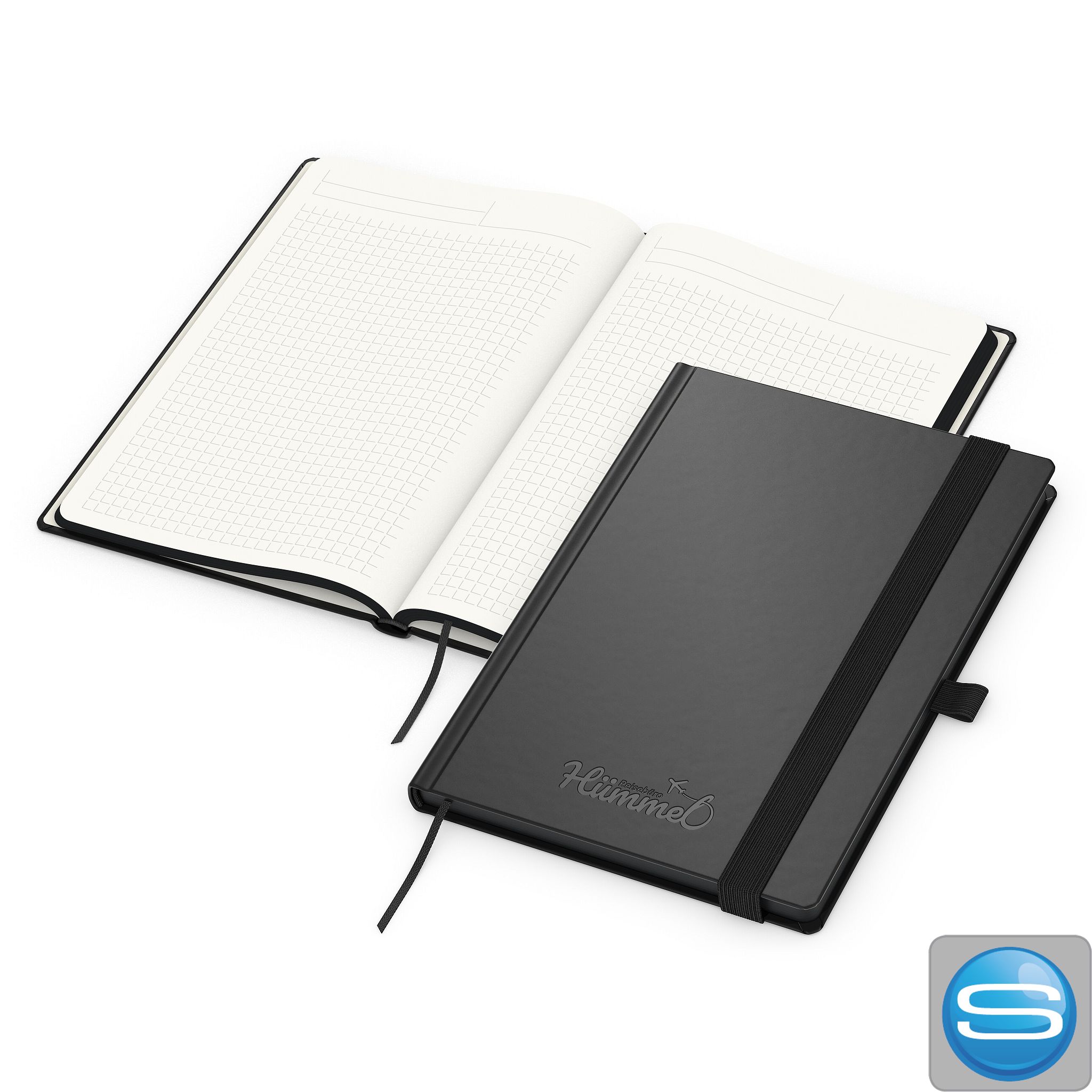 Nachhaltiges Notizbuch A5 Appleorganic mit Logo-Prägung