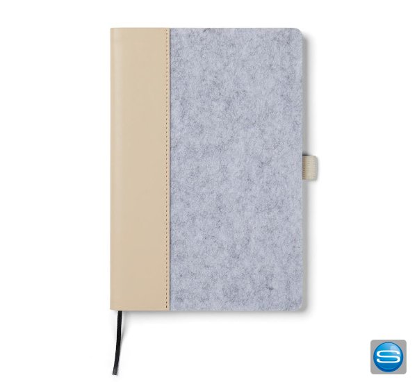 bedruckbares A5 Notizbuch aus GRS recyceltem Filz