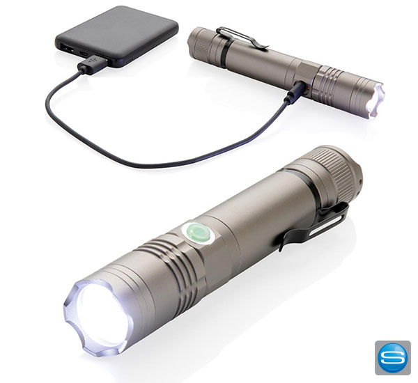 Wiederaufladbare 3W Taschenlampe als Werbegeschenk