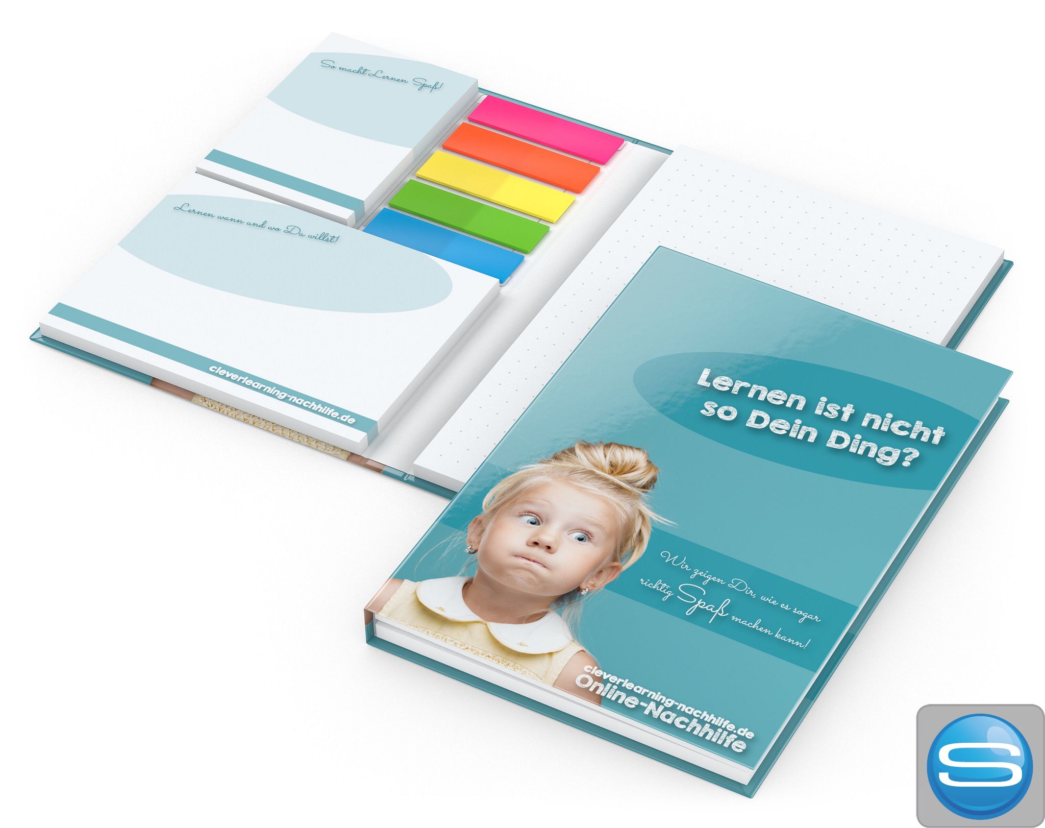 Haftnotiz-Set Helsinki mit individuell bedruckbarem Hardcover