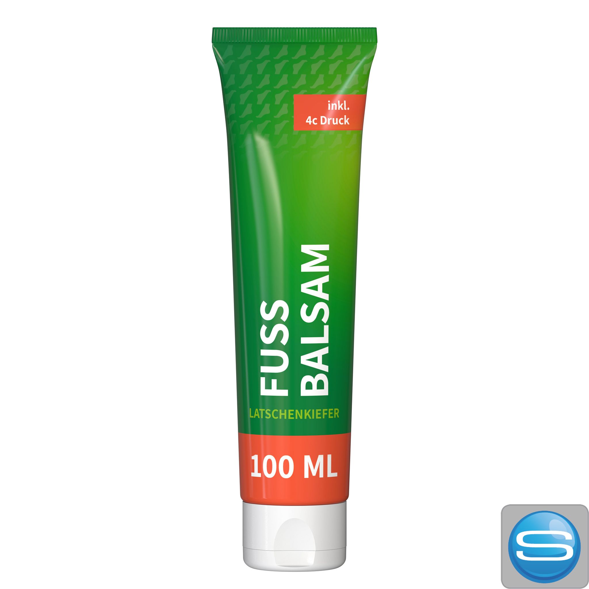 Fußbalsam „Latschenkiefer" als Werbeartikel mit 360° Druck