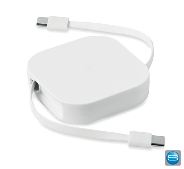 Einziehbares Ladekabel mit Handyhalterung mit Logo