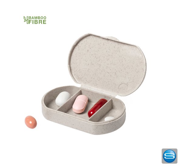 Pillendose aus Bambusfaser mit Ihrem Logo