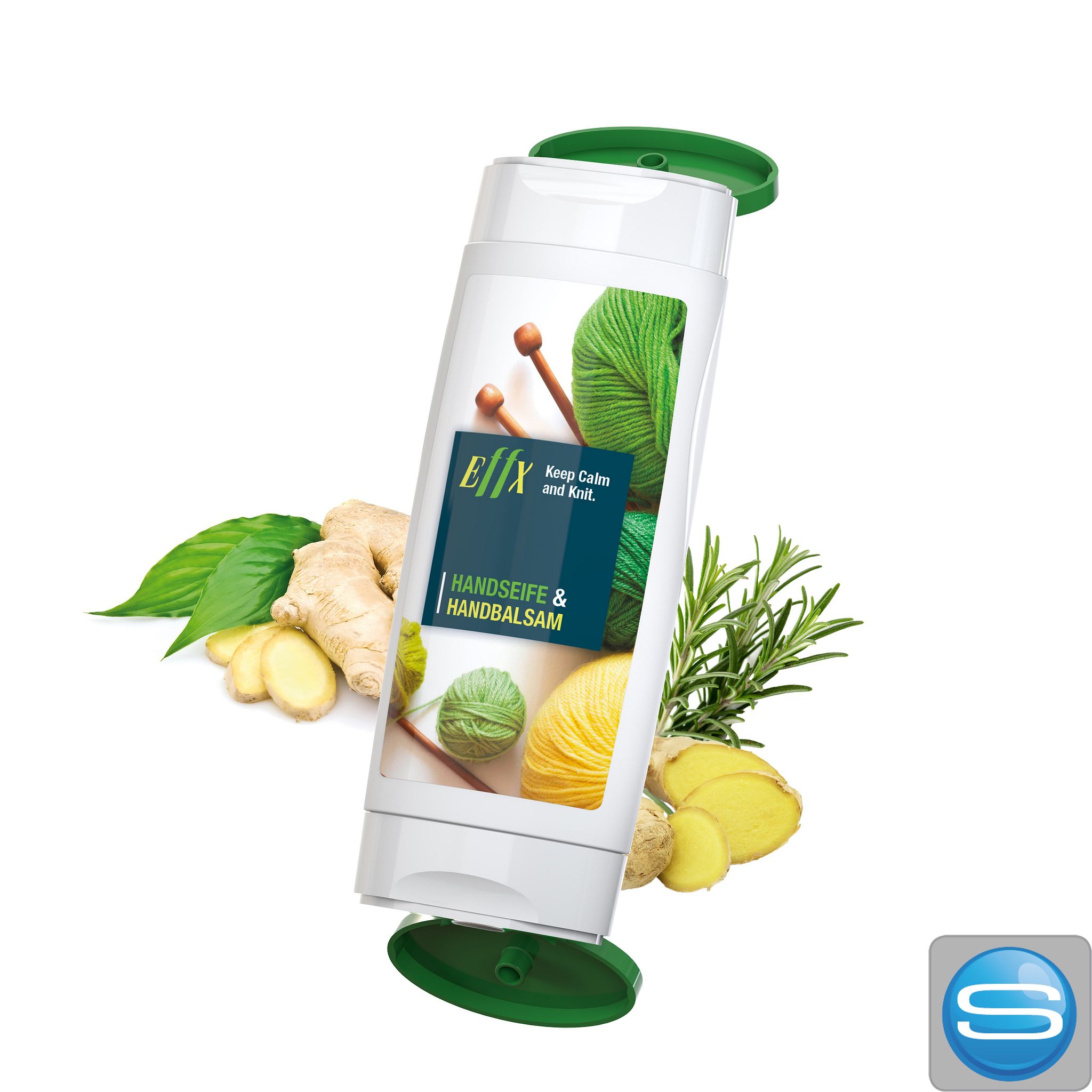 DuoPack Handbalsam & Flüssigseife (2x50 ml) mit Etikett als Werbeartikel