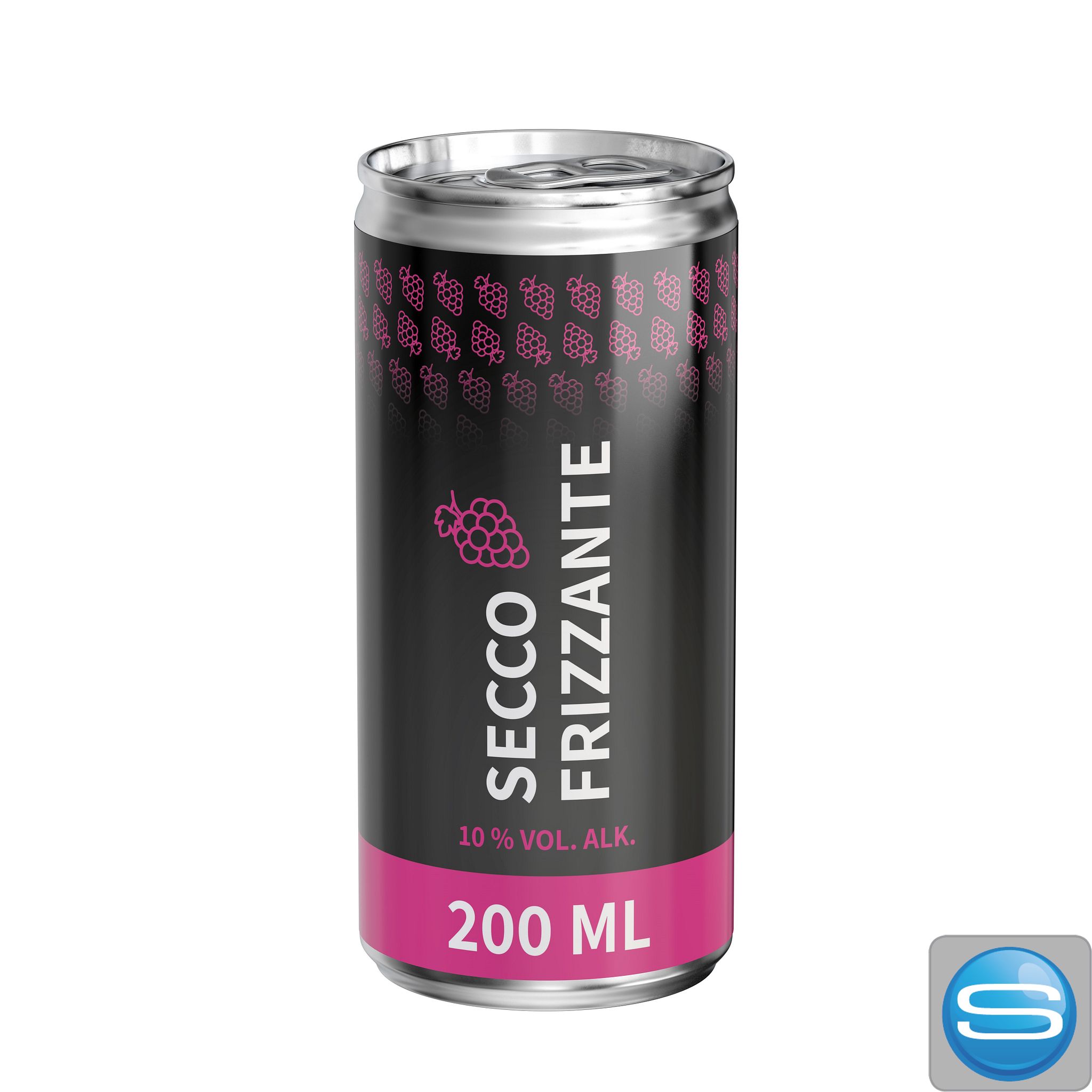 Secco Dose mit Body Label bedruckt