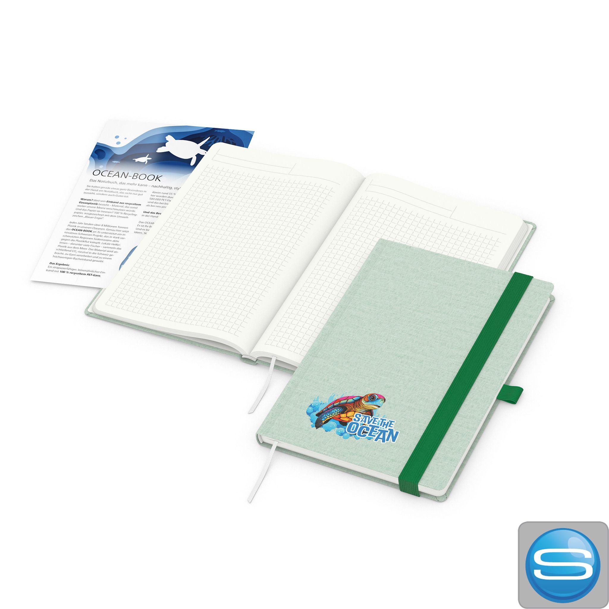 Notizbuch Ocean-Book RECYCLING als Werbeartikel mit Logodruck