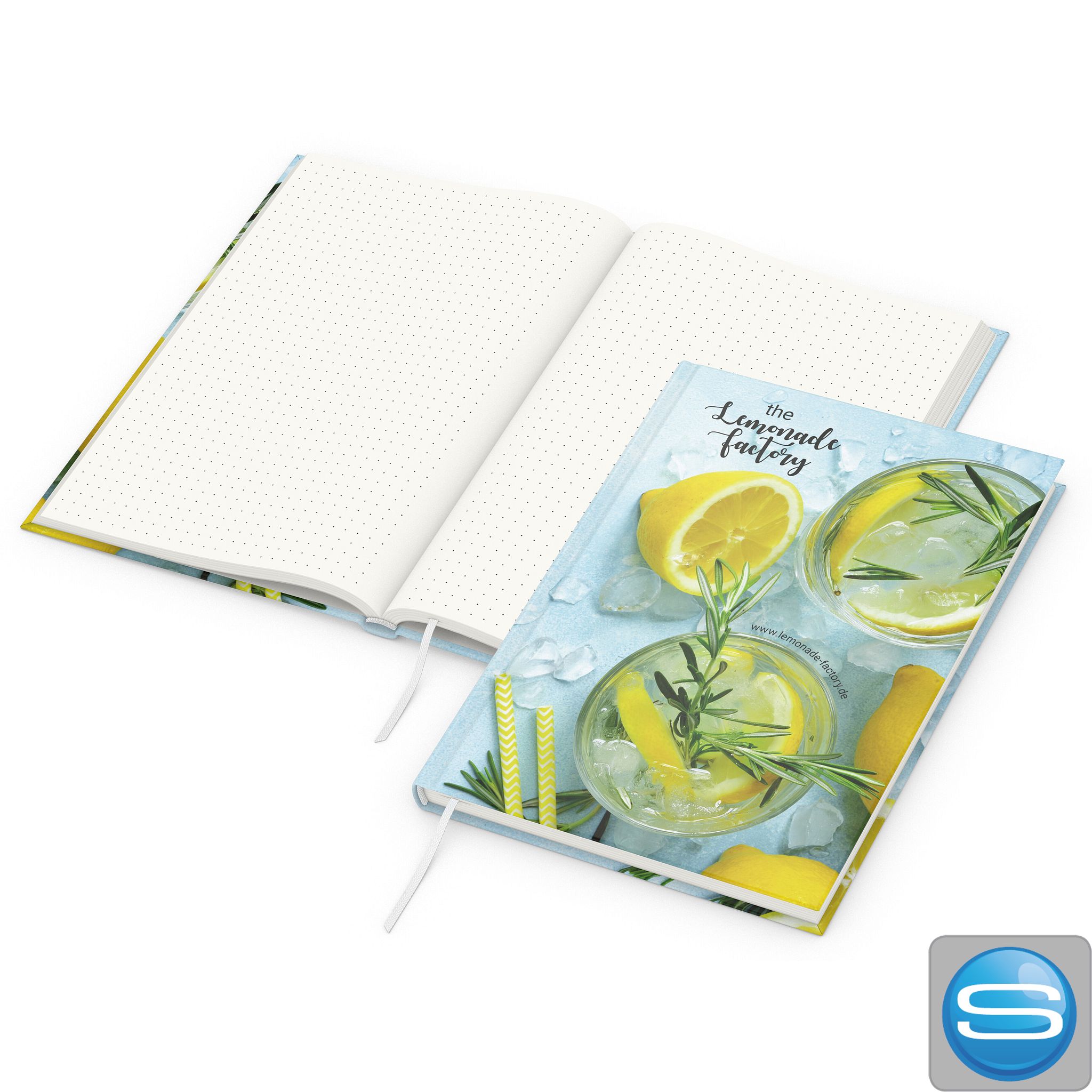 Recycling-Notizbuch DIN A4 als Werbeartikel mit Logodruck