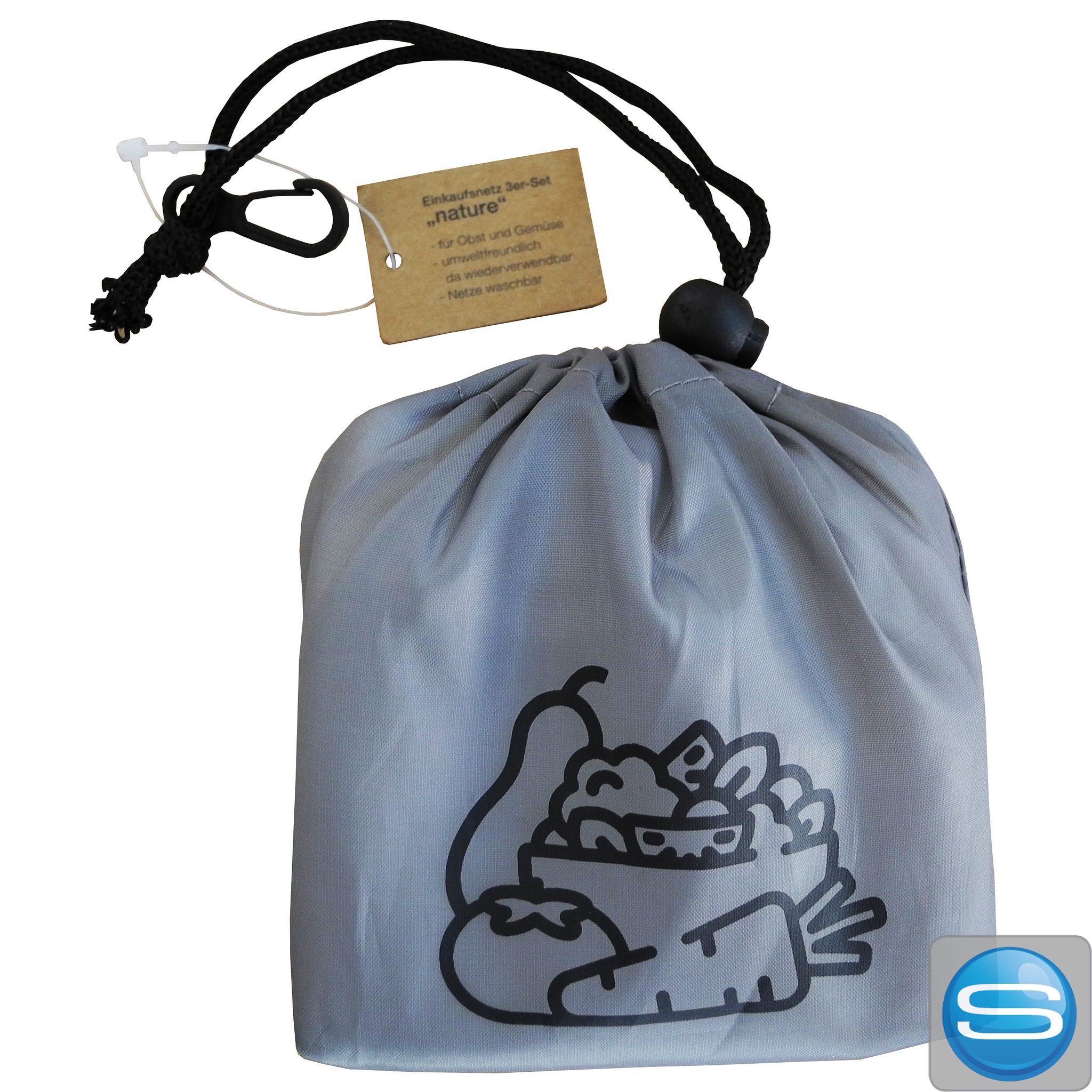 Einkaufsnetz "nature" 3er Set für Promotion mit Logo-Druck