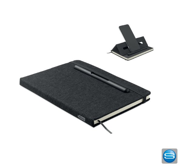 Nachhaltiges DIN A5 Notizbuch aus RPET mit Ihrem Logo