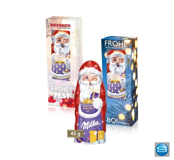 Milka Weihnachtsmann in Werbekartonage