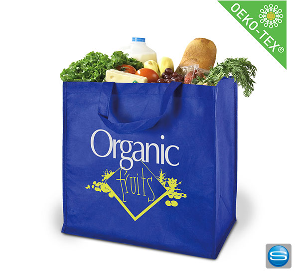 shopper-blau Einkaufstasche mit Ihrem Logo bedrucken