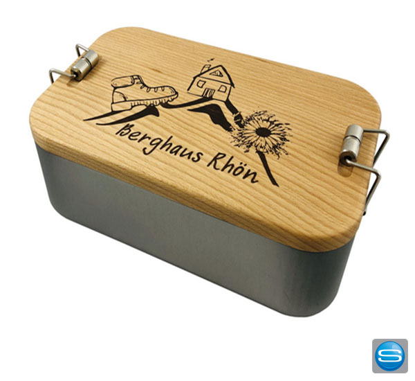 Lunchbox mit Holzdeckel als praktisches Werbemittel
