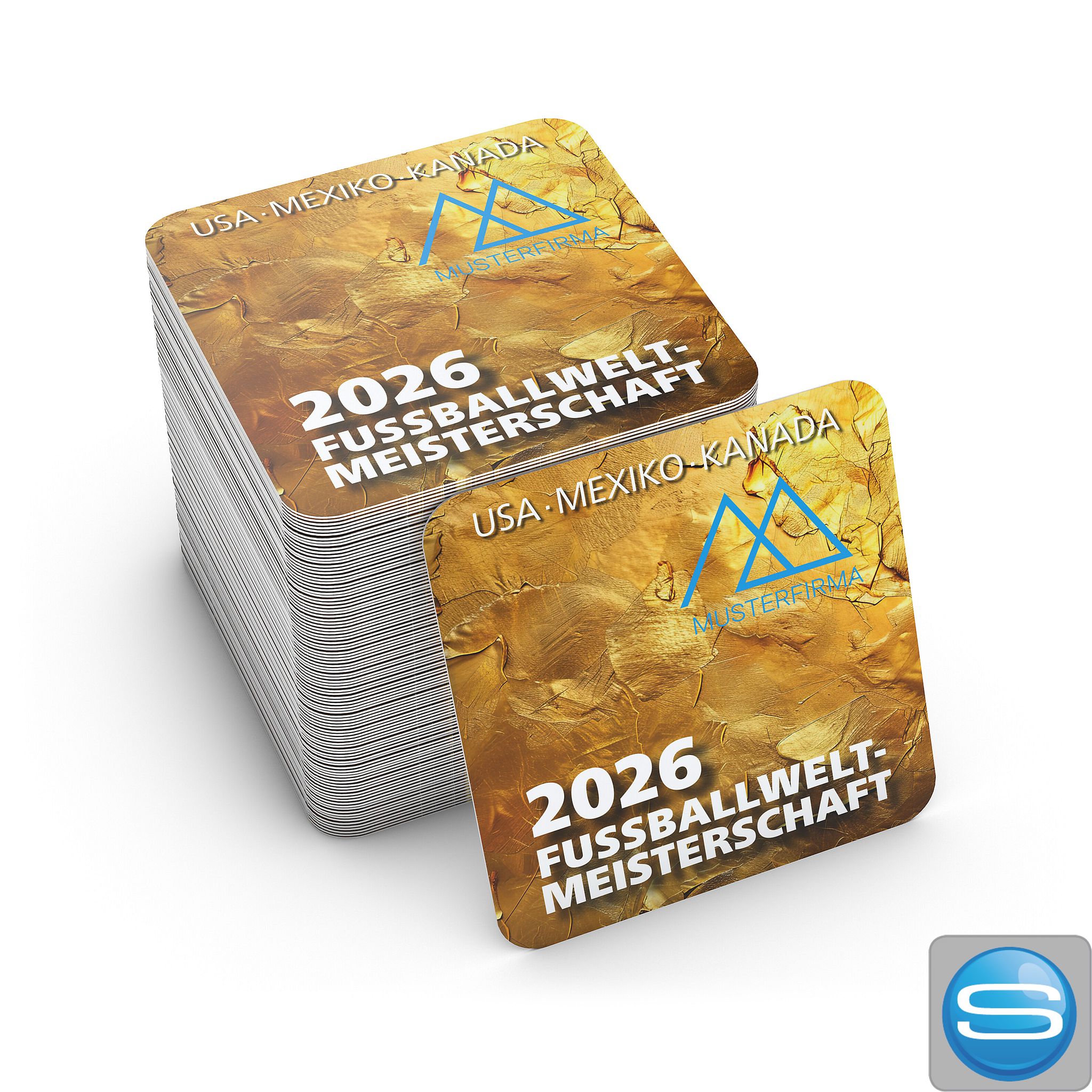 Bierdeckel quadratisch Holzschliffpappe mit eigenem Logo