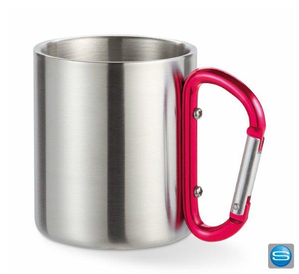 Trinkbecher mit Karabiner als Werbemittel mit Ihrem Slogan