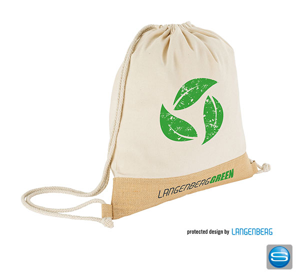 Sportbeutel aus Fairtrade-Baumwolle als Werbemittel mit Logo bedrucken