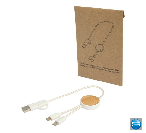 5in1 Kabel aus recyceltem Kunststoff mit Ihrem Logo bedrucken