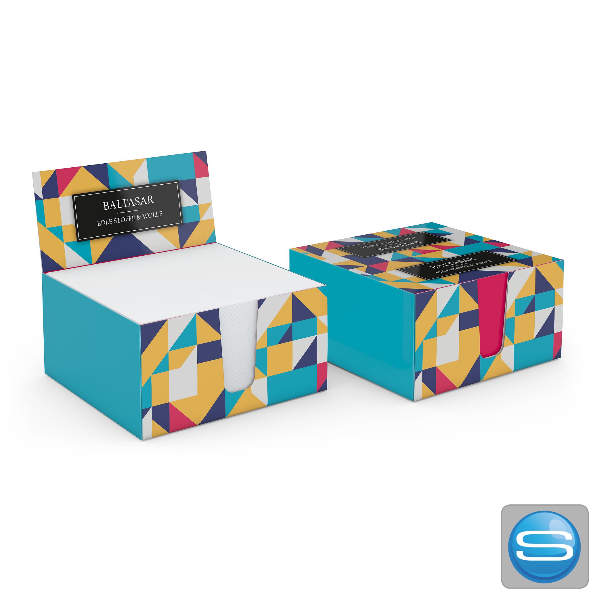 Memo-Box Karton mit 450 Notizzetteln als Werbeartikel bedruckt