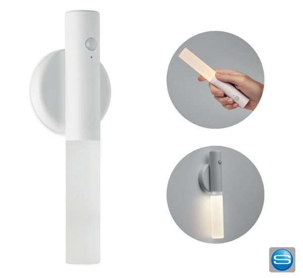 Lampe mit Bewegungssensor als Werbeträger