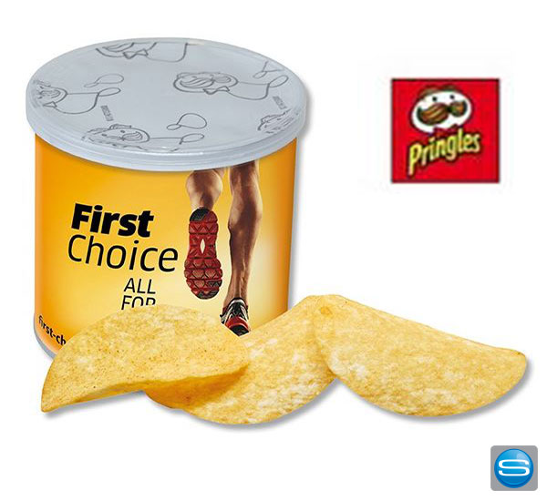 Pringles Mini Chipsdose mit eigener Werbebanderole