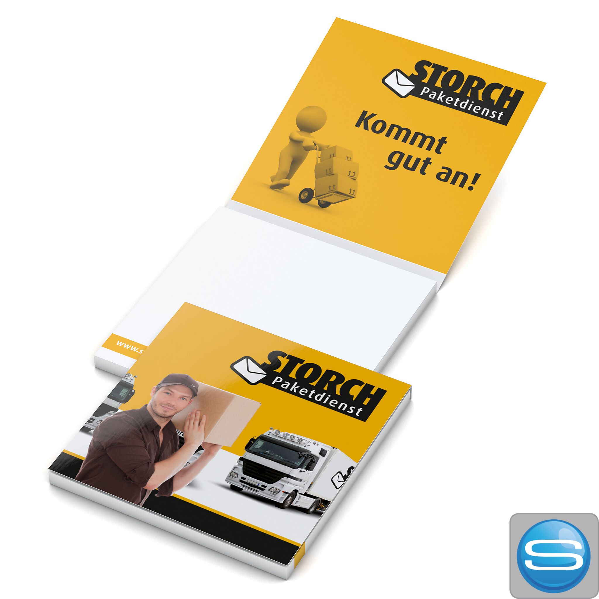 Haftnotizblock Cover Karton mit Logodruck