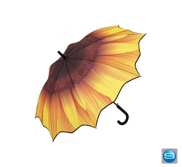 FARE Sonnenblumenschirm mit individueller Logoveredelung als Give Away