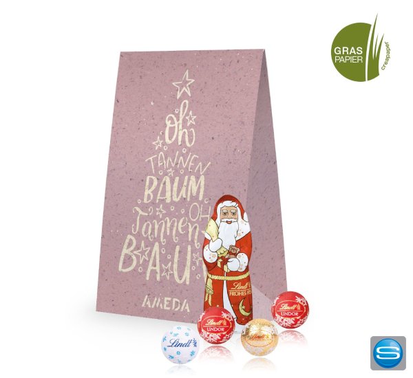 Graspapier Geschenktüte mit süßer Füllung als Werbeartikel