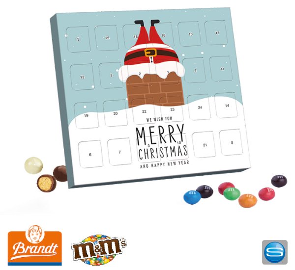 XS Adventskalender mit Knusperkugeln als Werbemittel XS Adventskalender mit Knusperkugeln als Werbemittel