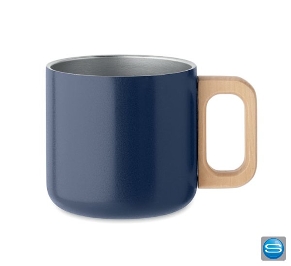 Tasse mit Holzgriff 350ml als Werbeartikel mit Logo veredeln