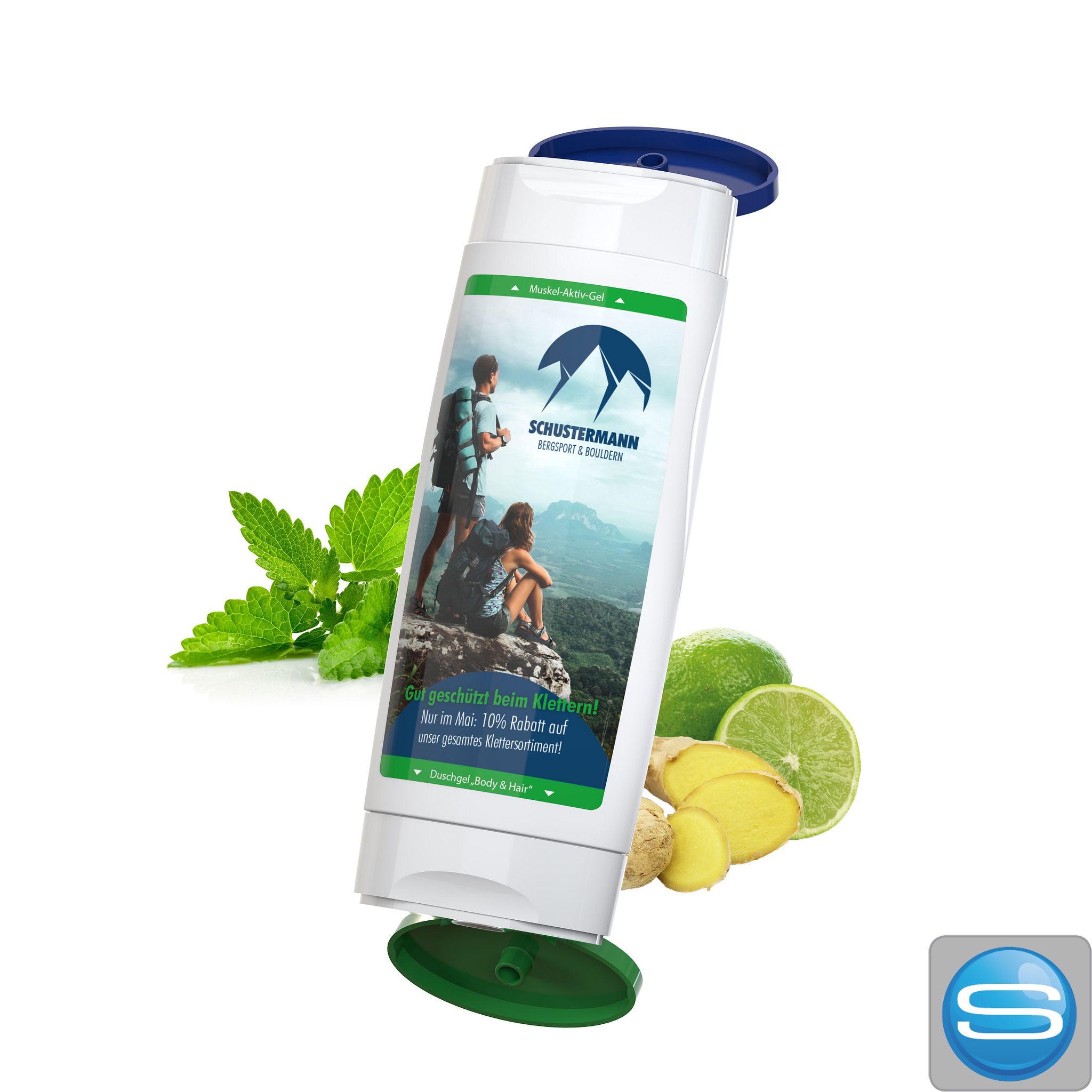 DuoPack Sportgel + Duschgel 2x50 ml als Werbeartikel mit Logo