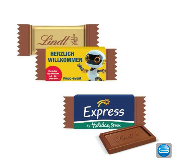 Lindt Schokoladentäfelchen mit Ihrem Wunschlogo bedrucken