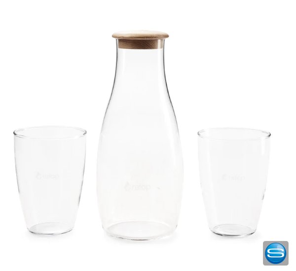 Retap Karaffen im Set mit zwei Gläsern als bedrucktes Werbemittel