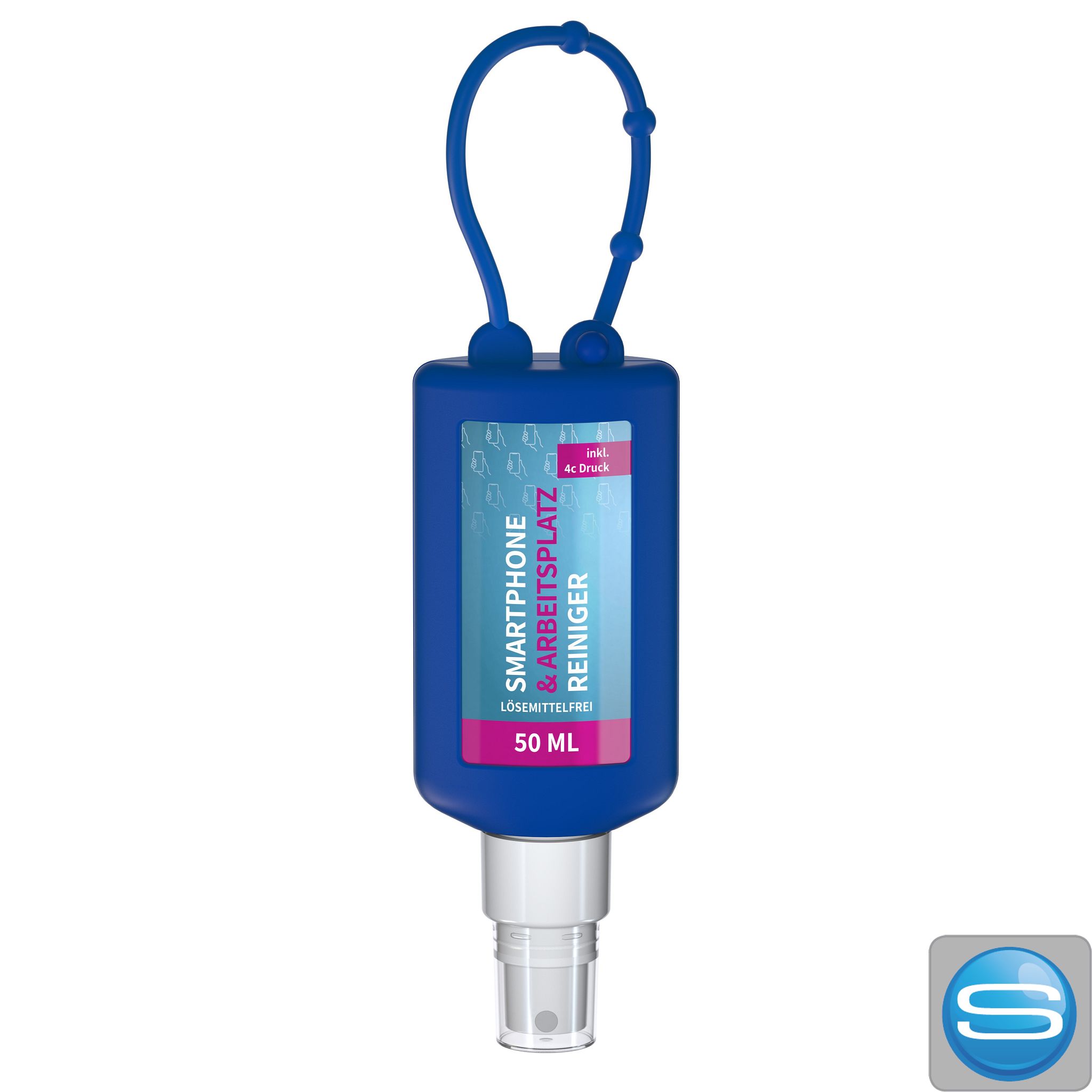 Smartphone & Arbeitsplatz Reiniger Bumper 50 ml mit Logodruck – nachhaltiges Werbegeschenk